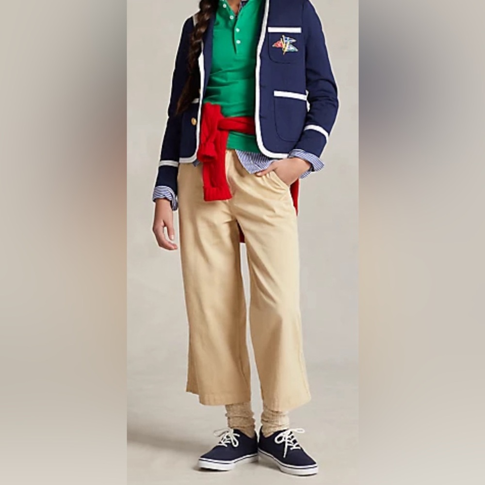 COPY - New! Ralph Lauren Girl’s Wide Leg Cotton Twill Pants